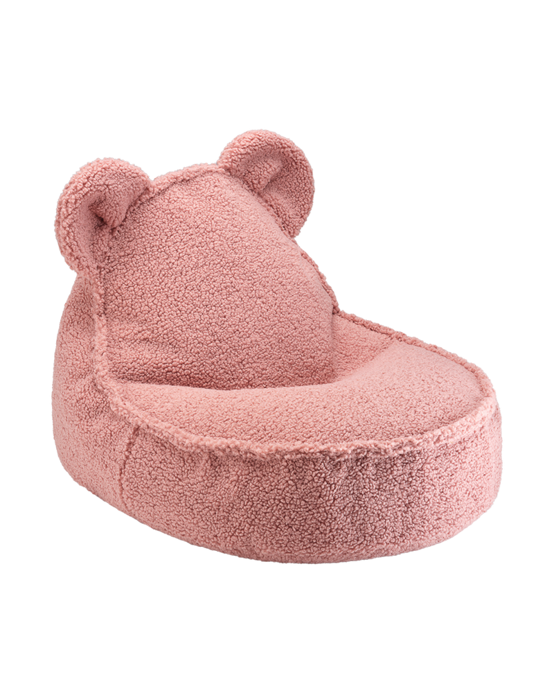 Fauteuil enfant ourson Teddy bouclette Rose