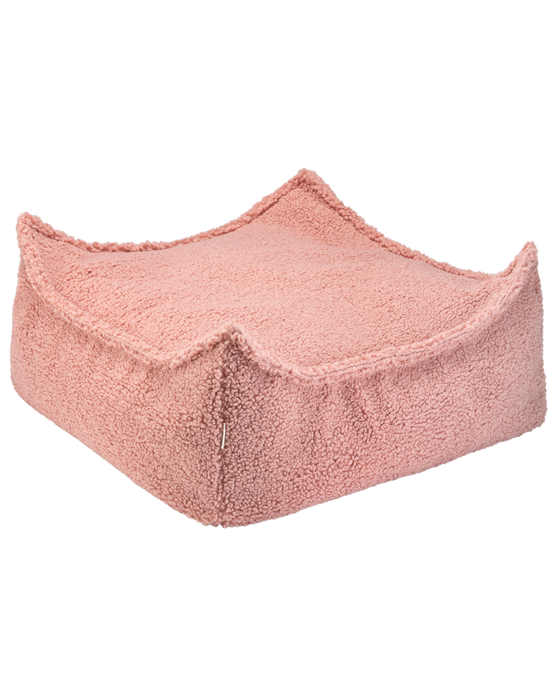 Pouf enfant Teddy bouclette Rose