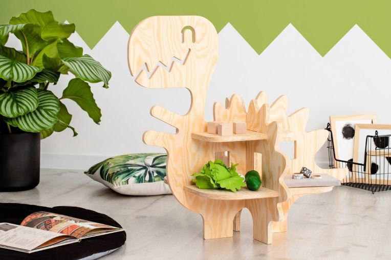 Etagère enfant en bois Dinosaure T-REX