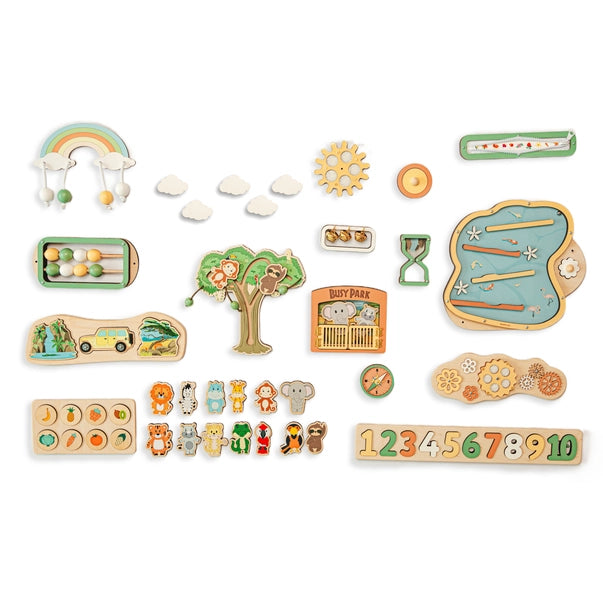 Veel onderdelen voor Busy Board DIY Zoo