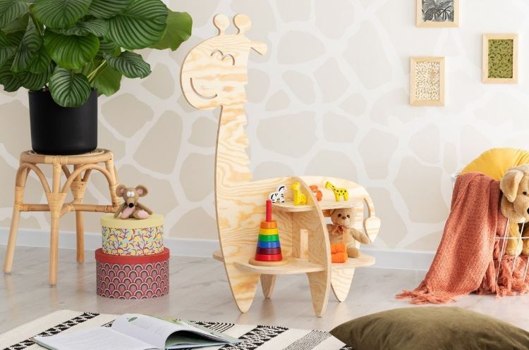 Etagère enfant en bois Girafe