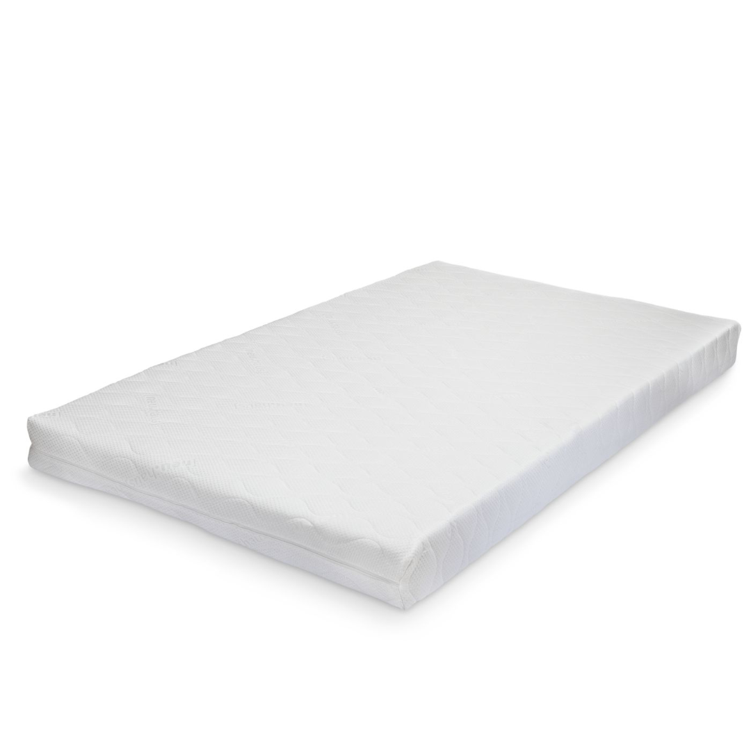 Pack lit cabane + ciel de lit + matelas 90x200cm - Blanc