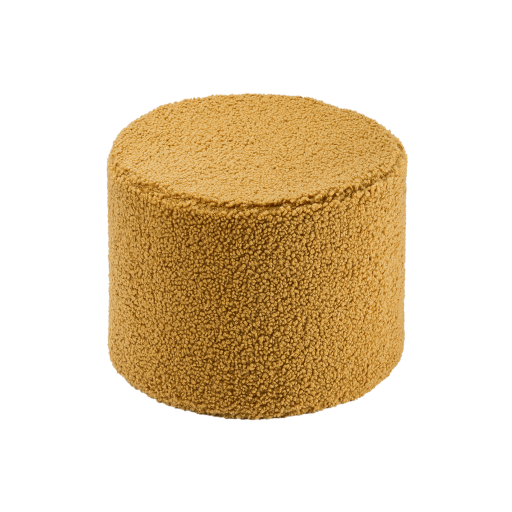 Pouf bouclette Jaune moutarde