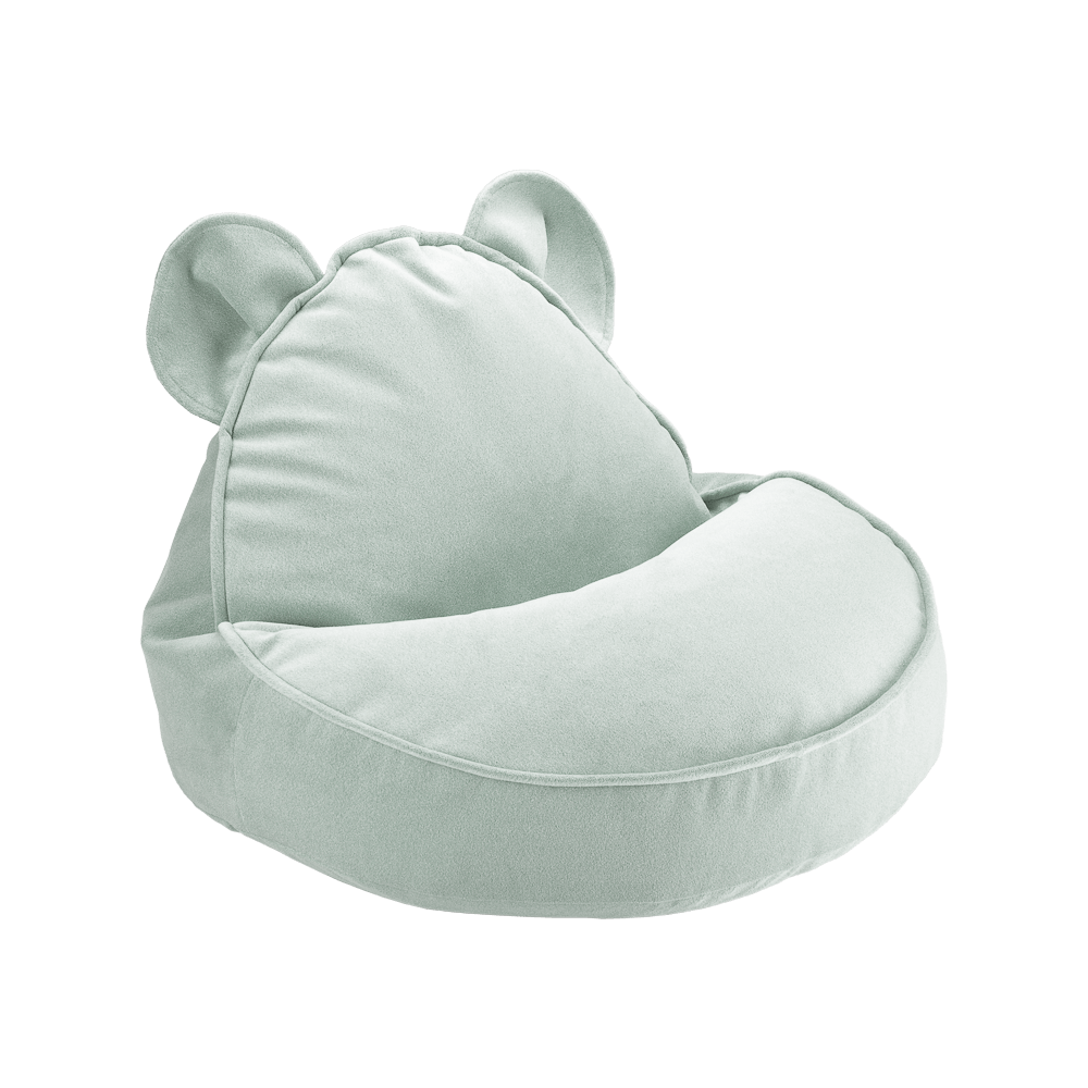 Fluwelen teddybeer kinderfauteuil - Mintgroen