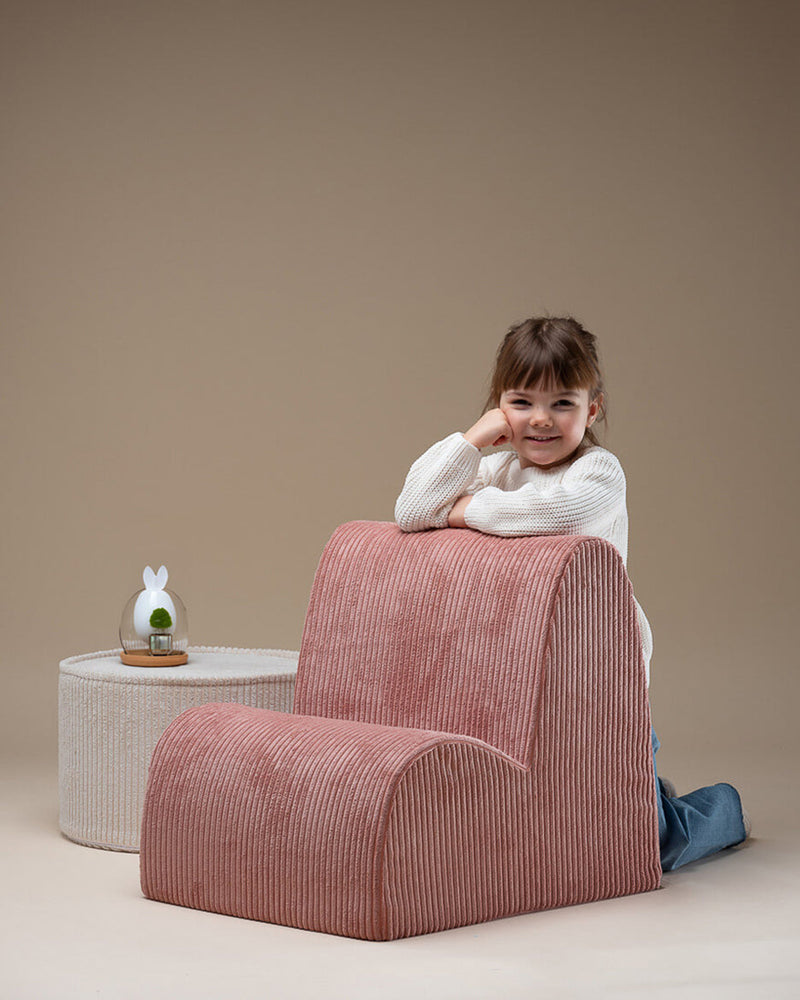 Roze fluwelen fauteuil