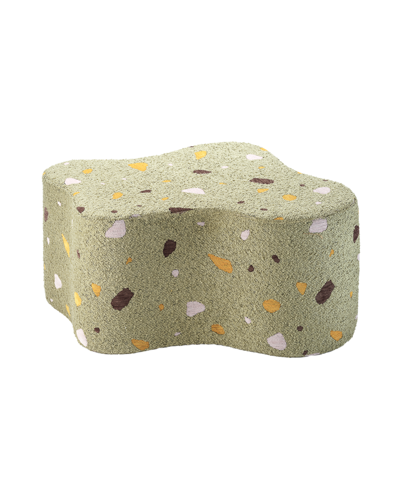 Pouf enfant Teddy bouclette Terrazzo Vert