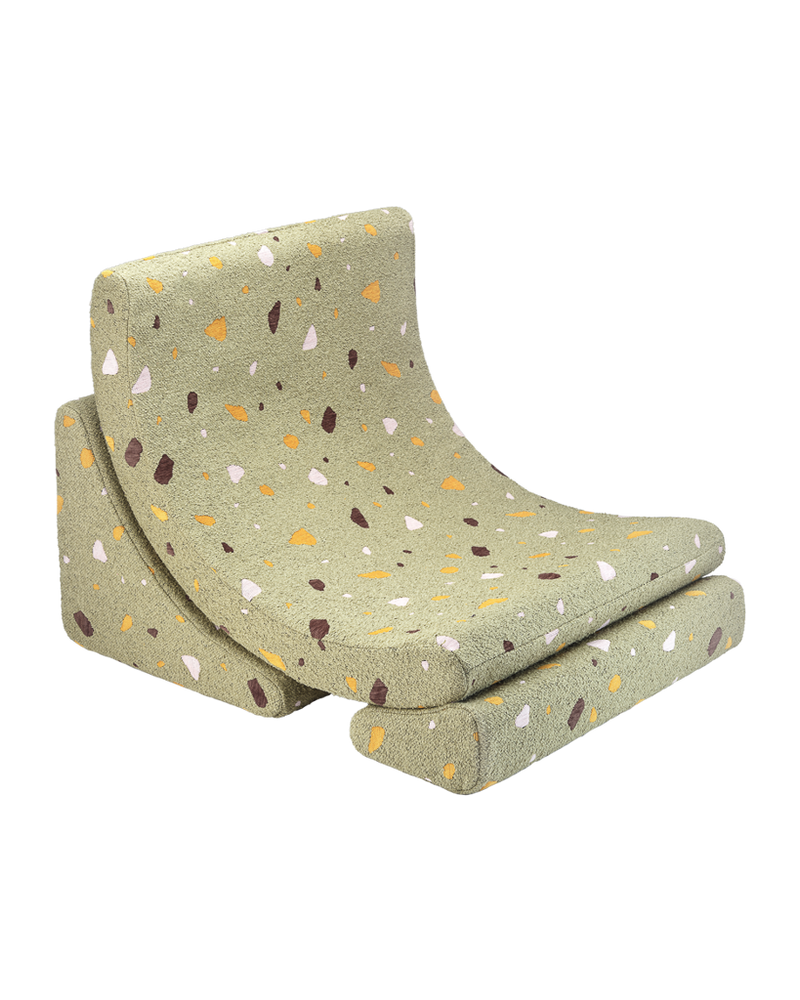 Fauteuil enfant  Teddy bouclette Terrazzo Vert pistache