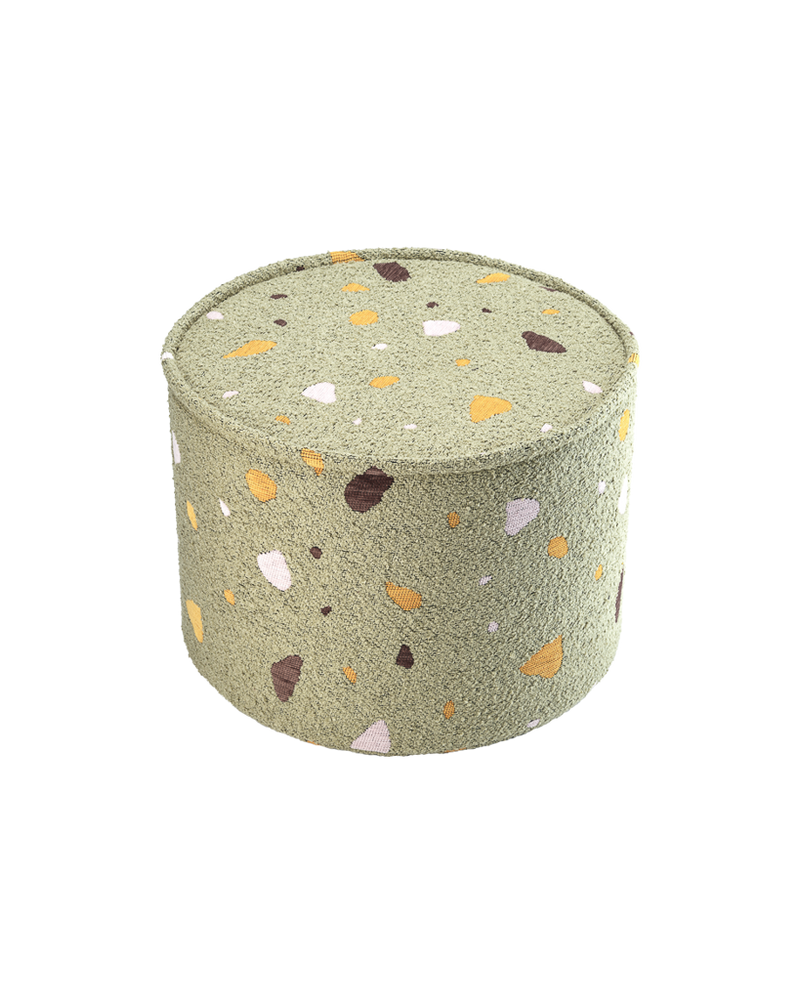 Pouf enfant Teddy bouclette Terrazzo Vert