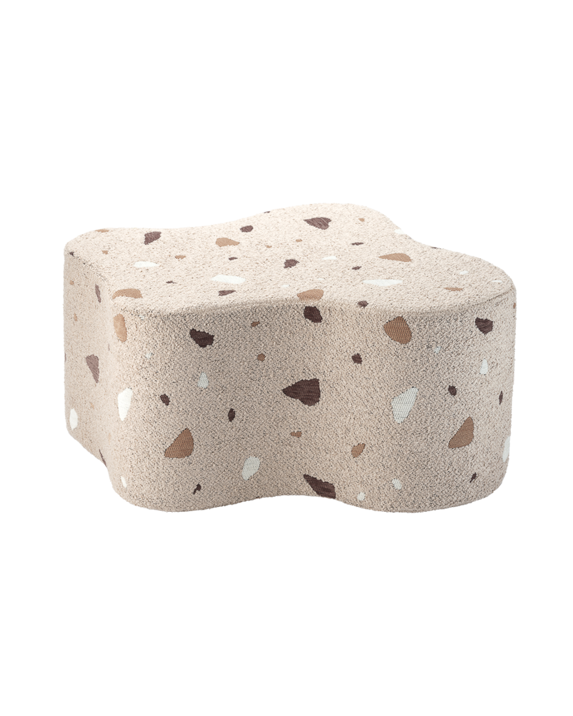 Pouf enfant Teddy bouclette Terrazzo Beige