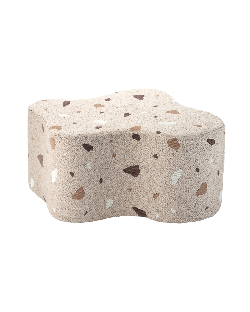 Pouf enfant Teddy bouclette Terrazzo Beige