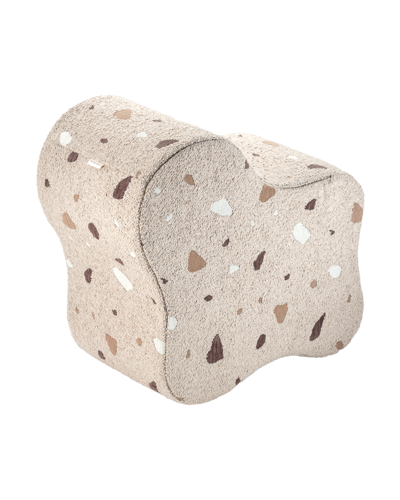 Pouf enfant Teddy bouclette Terrazzo Beige