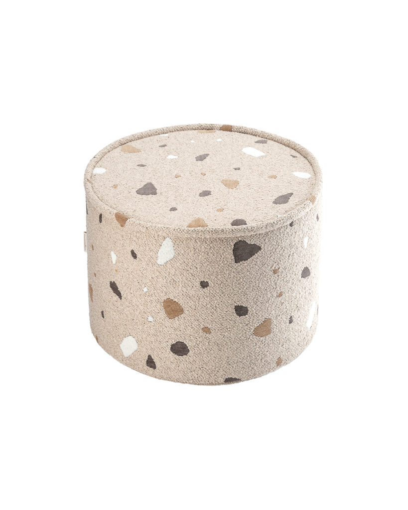 Pouf enfant Teddy bouclette Terrazzo Beige