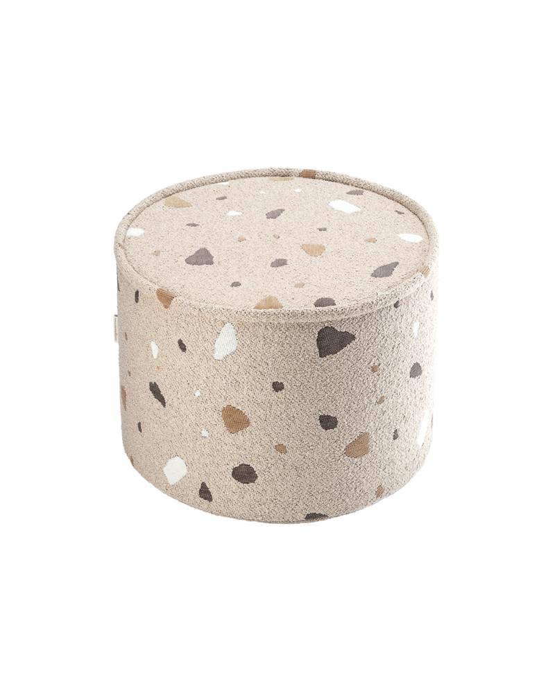 Pouf enfant Teddy bouclette Terrazzo Beige