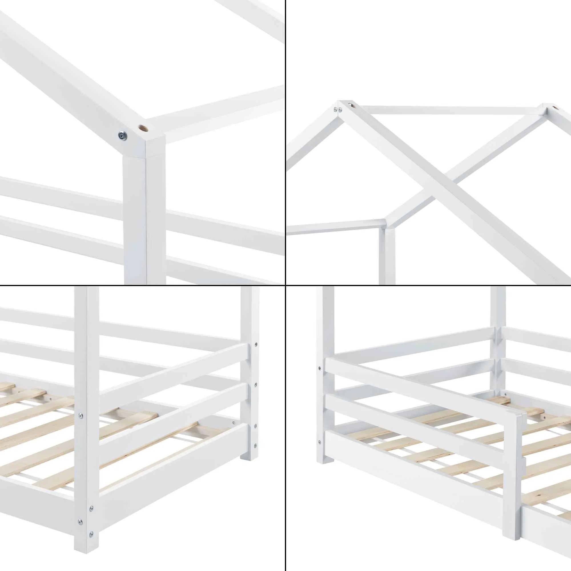 Cabinebed met slagboom - 80x160cm - Wit