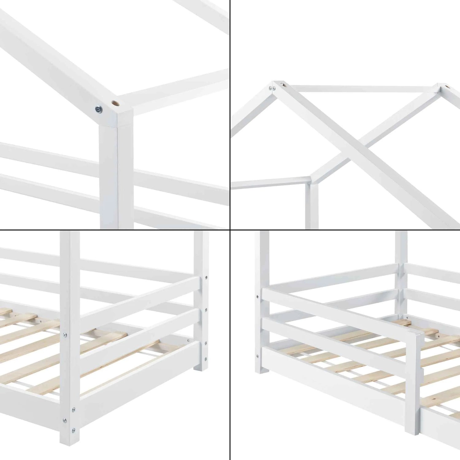 Cabinebed met slagboom - 90x200cm - Wit