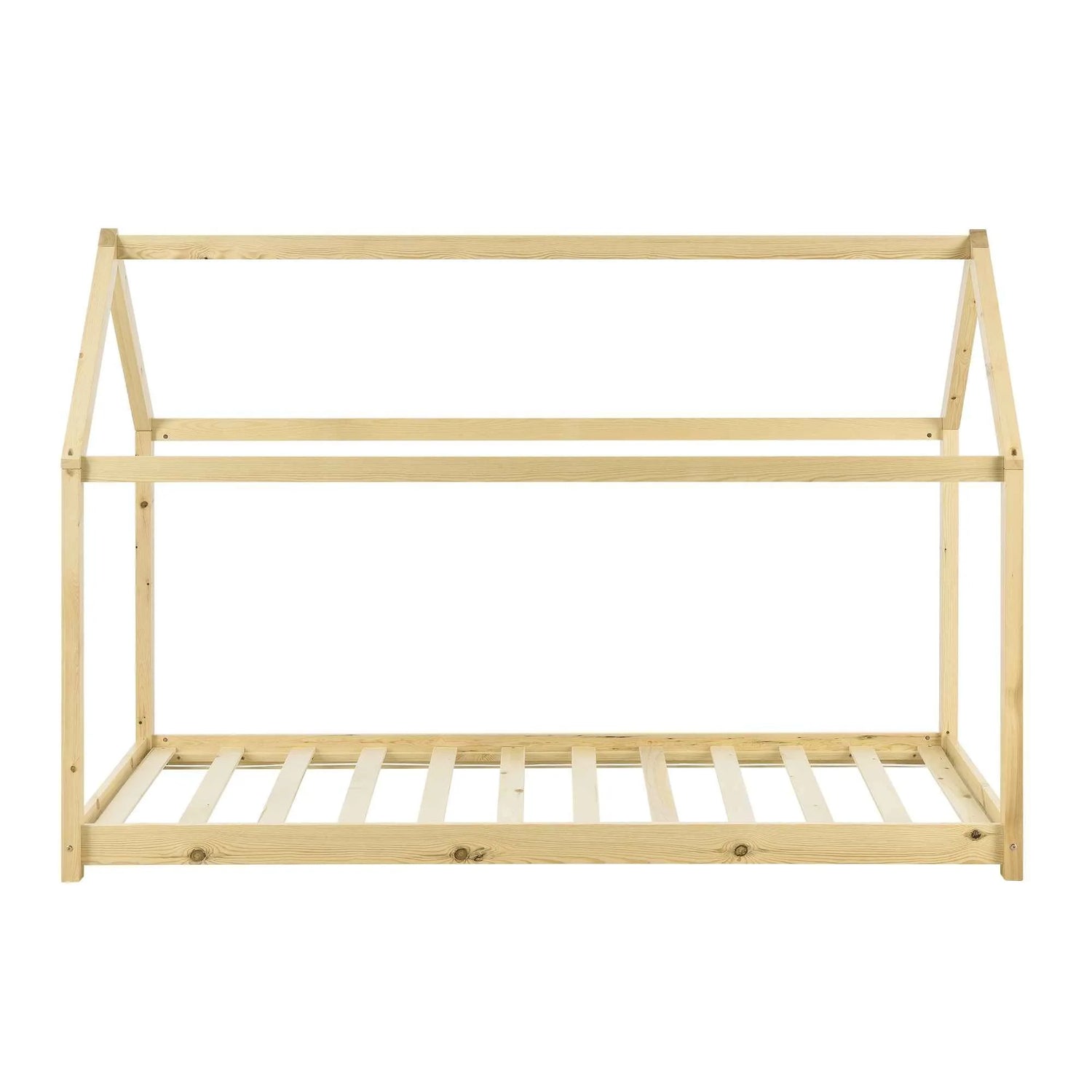 Lit cabane Montessori - 90x200cm - Bois naturel