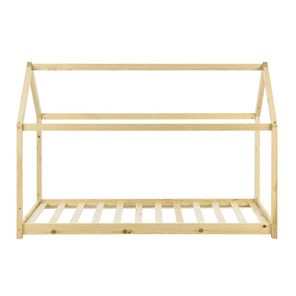 Lit cabane Montessori - 90x200cm - Bois naturel