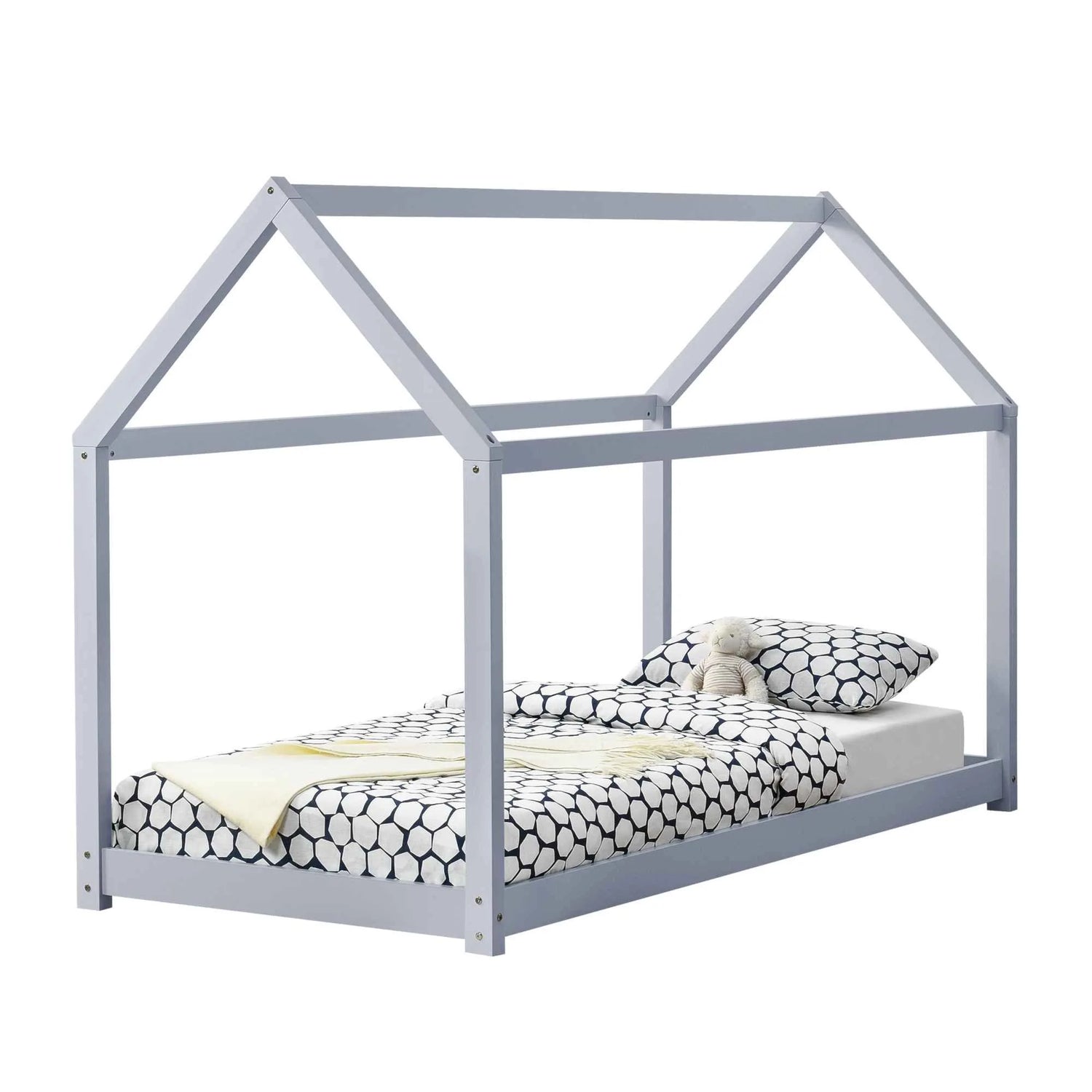 Lit cabane Montessori - 90x200cm - Gris