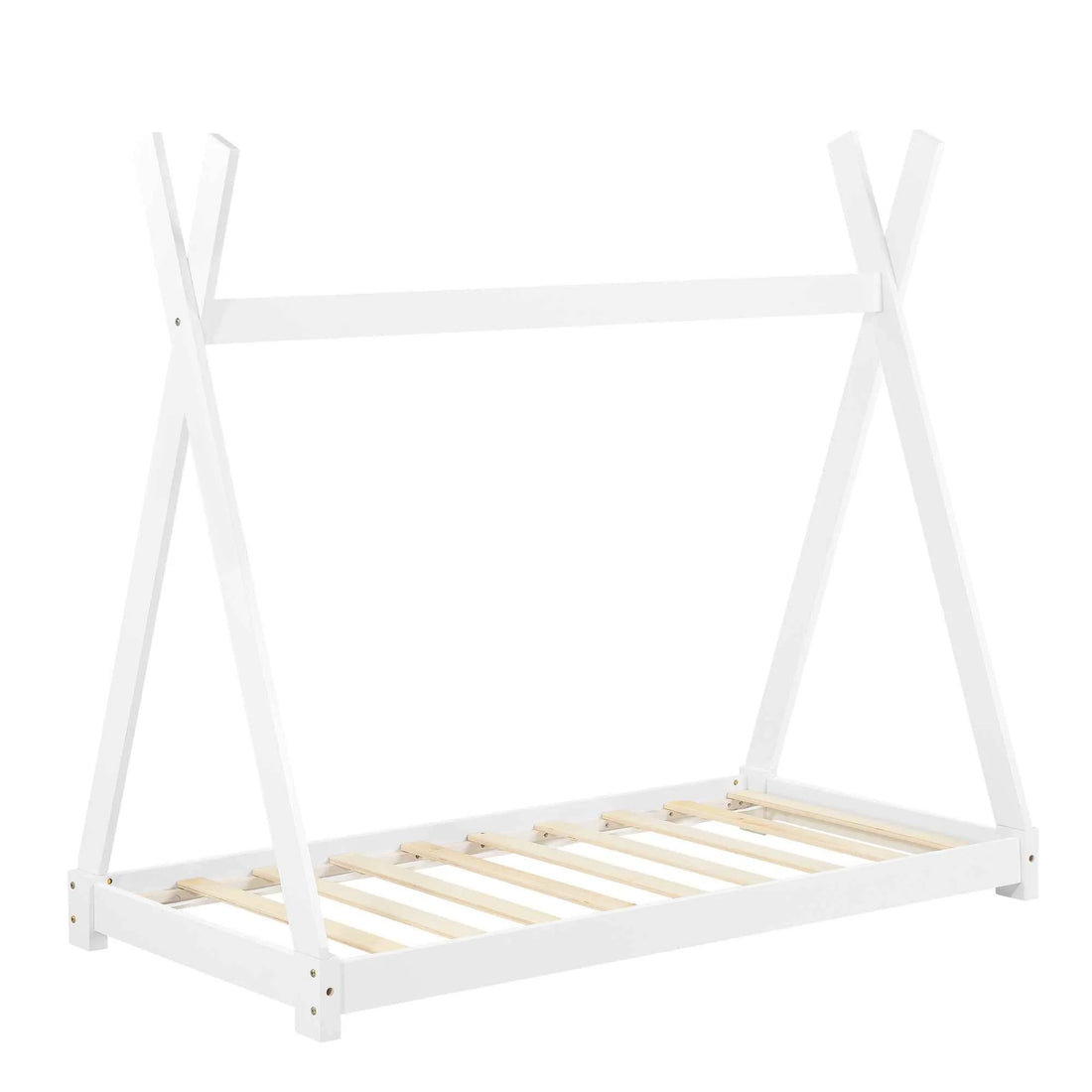 Lit tipi 80x160cm avec matelas - Montessori - Blanc