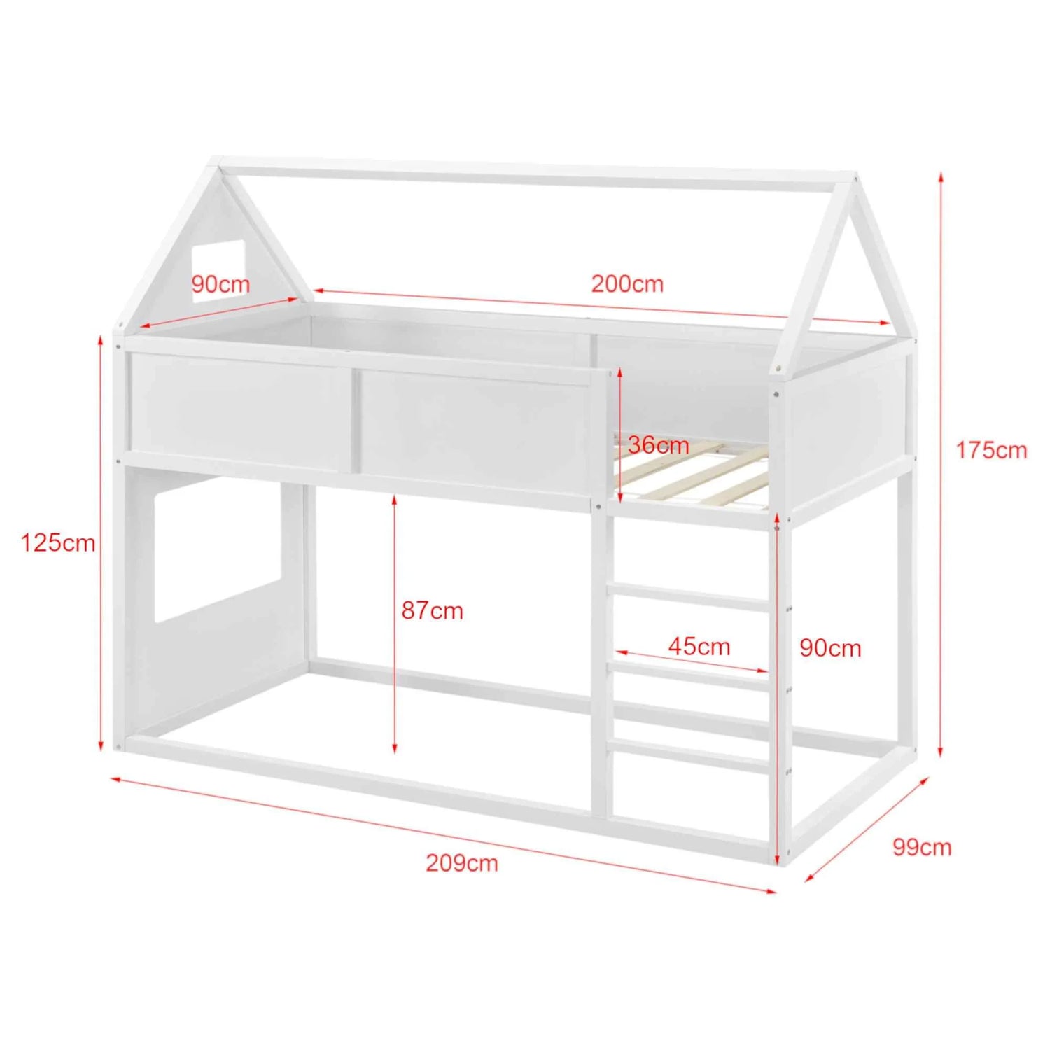 Stapelbed cabine 90x200cm