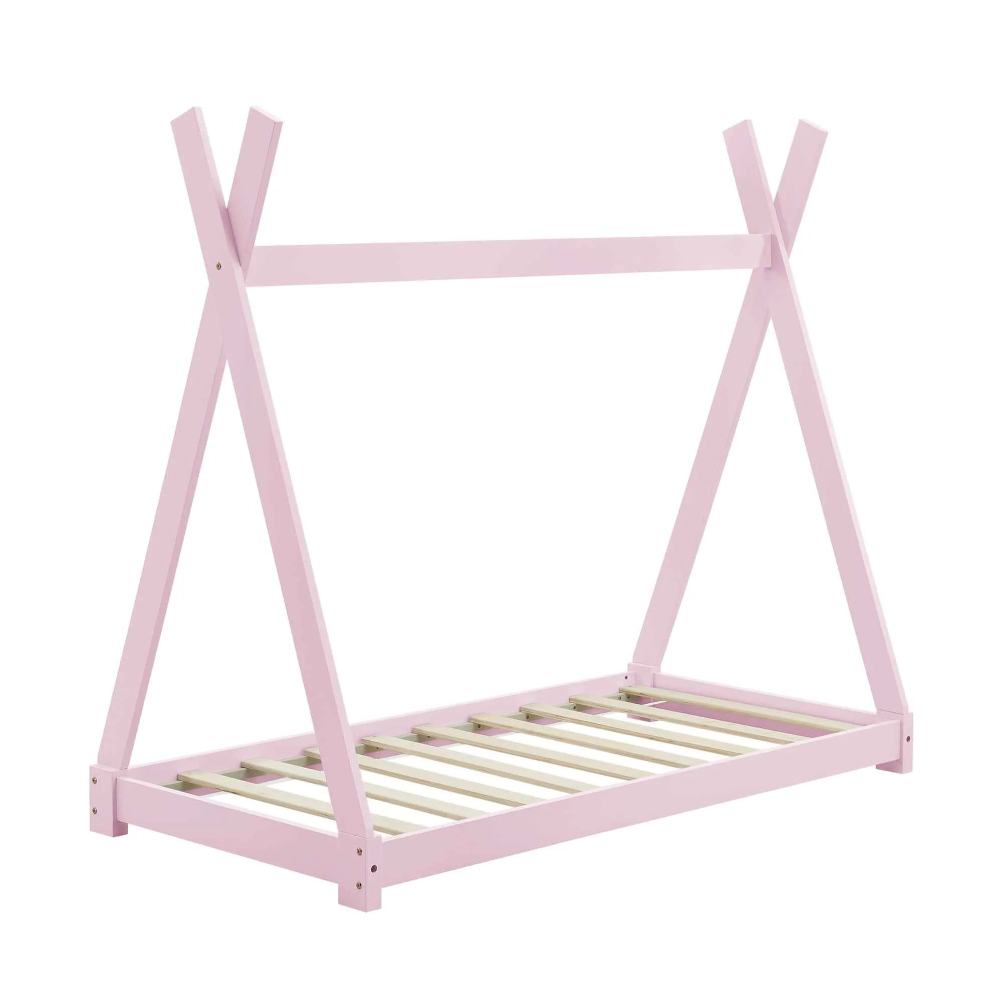 Lit tipi 70x140cm avec matelas - Montessori - Rose