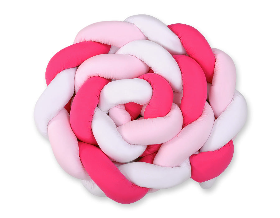 Grande Tresse de lit XXL Blanc &amp; Rose foncé &amp; Rose