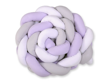 Grande Tresse de lit XXL Blanc &amp; Gris &amp; Lilas