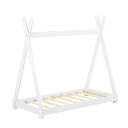 Lit tipi 70x140cm avec matelas - Montessori - Blanc