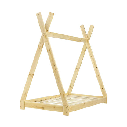 Lit tipi 80x160cm - Montessori - Bois naturel