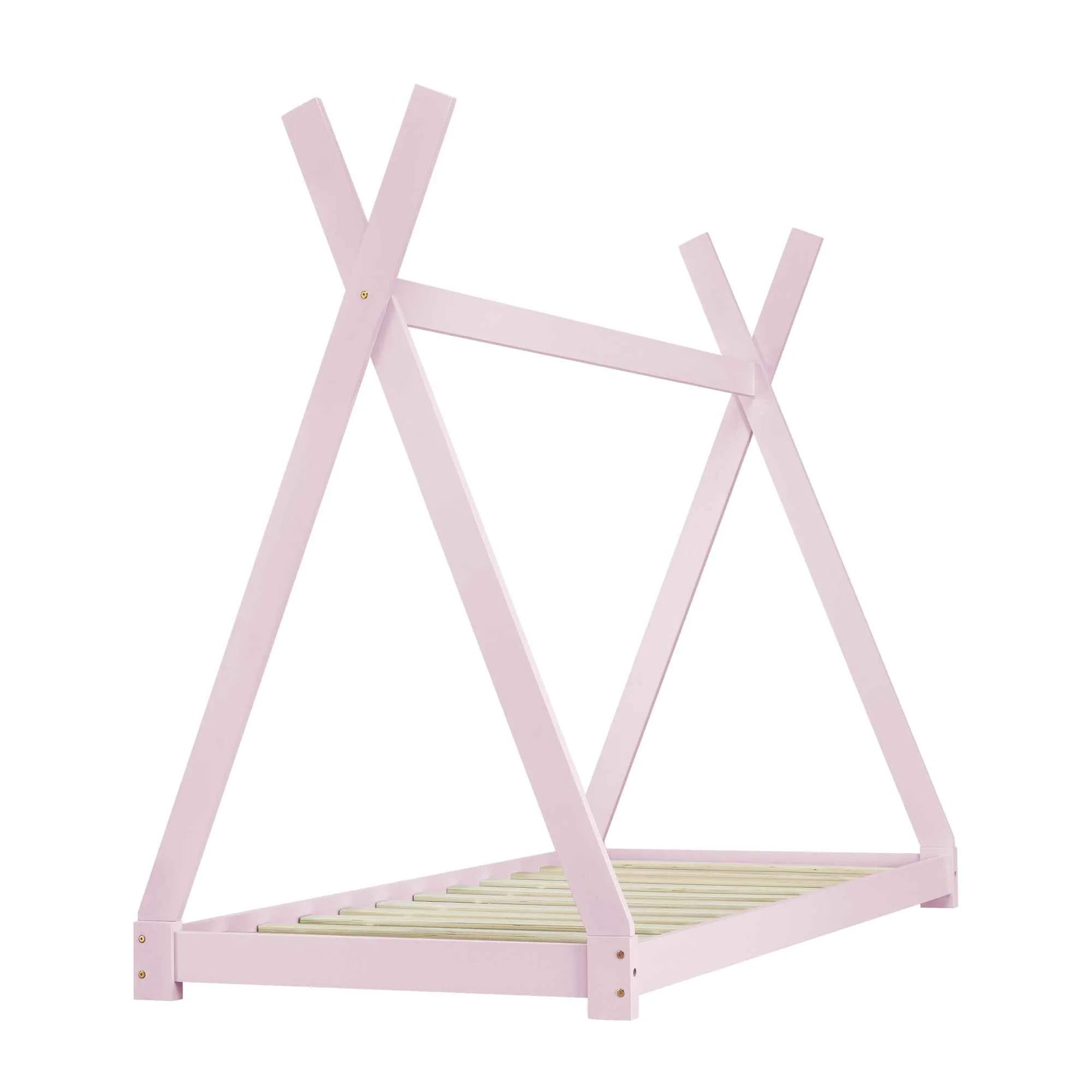 Tipi bed 90x200cm met Montessori matras - Roze