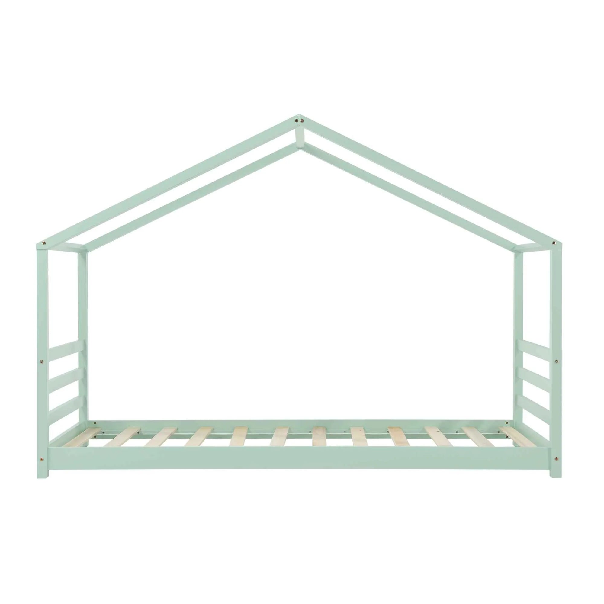 Lit cabane Montessori - 90x200cm - Vert menthe