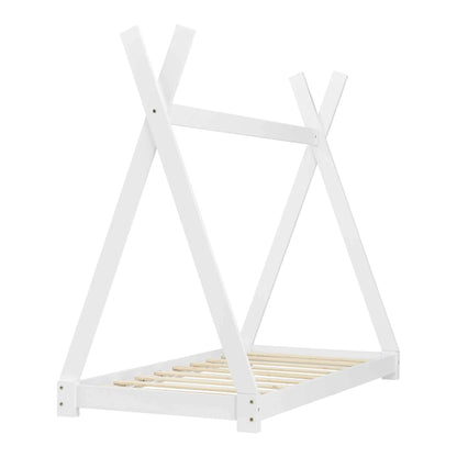 Lit tipi 80x160cm avec matelas - Montessori - Blanc