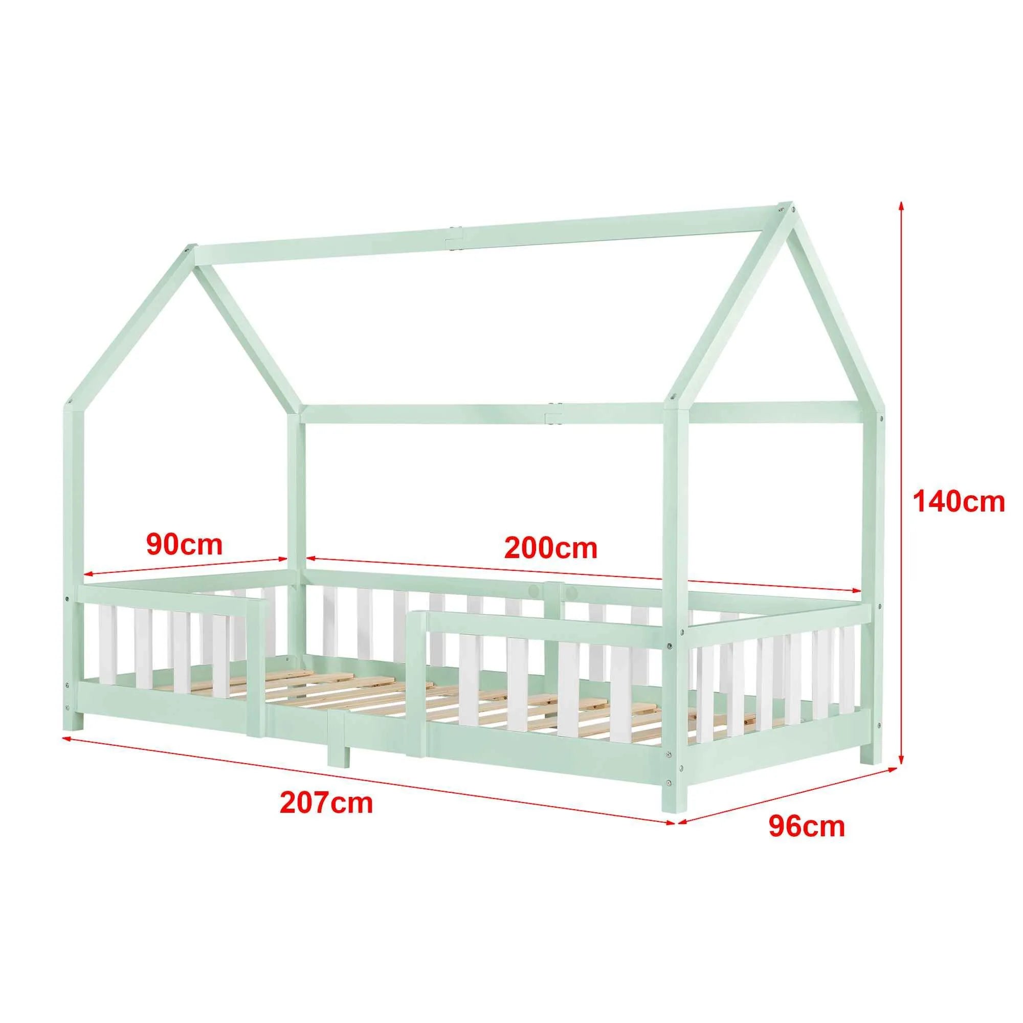 Cabinebed met slagboom - 90x200 cm - Mintgroen