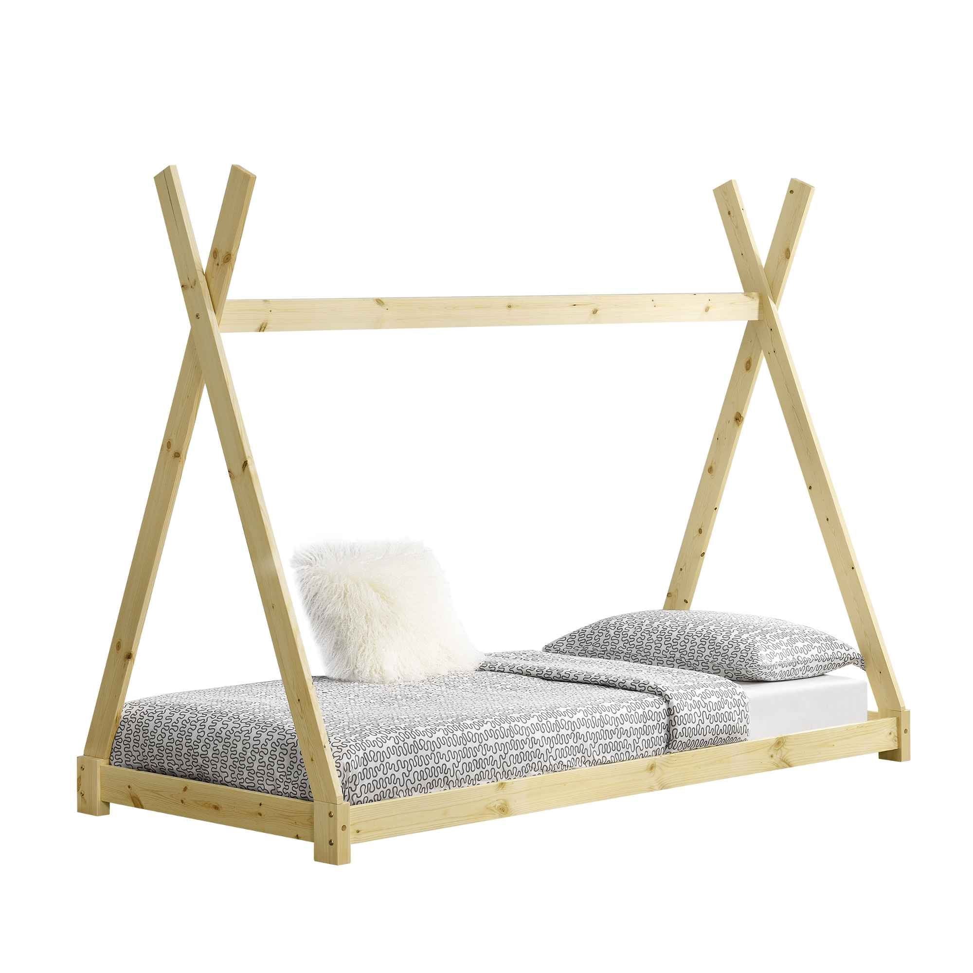 Tipi bed 90x200cm - Montessori - Natuurlijk hout