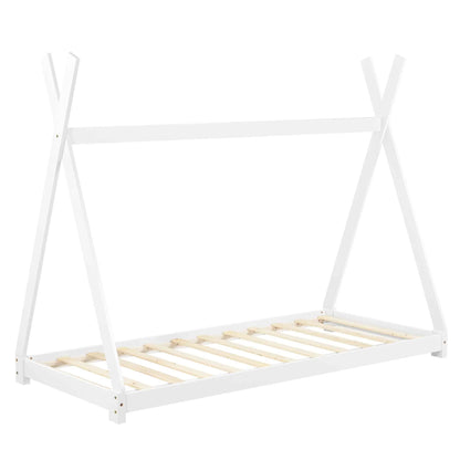 Lit tipi 90x200cm avec matelas - Montessori - Blanc