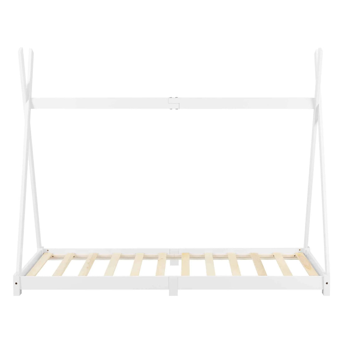 Lit tipi 90x200cm avec matelas - Montessori - Blanc