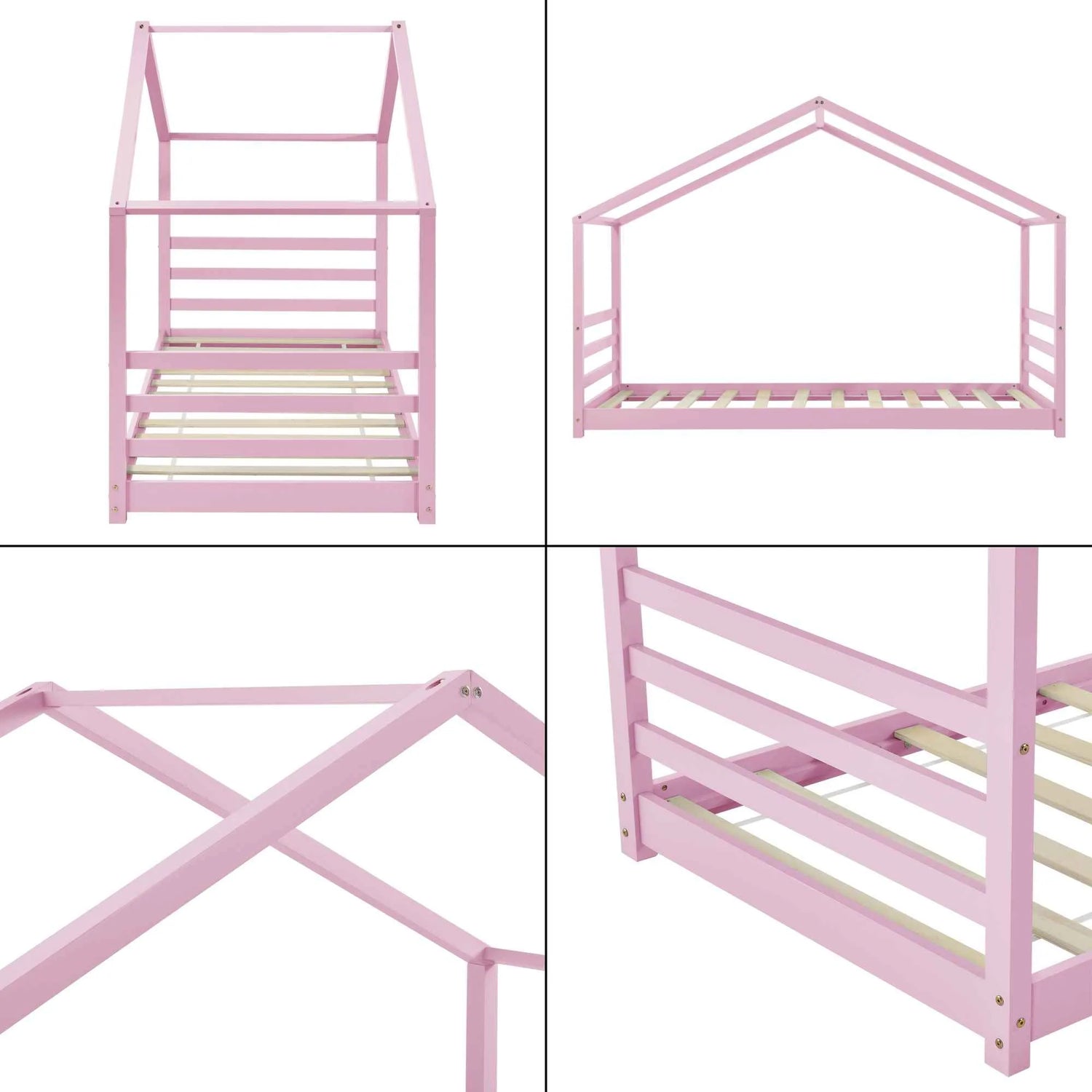 Lit cabane Montessori - 90x200cm - Rose