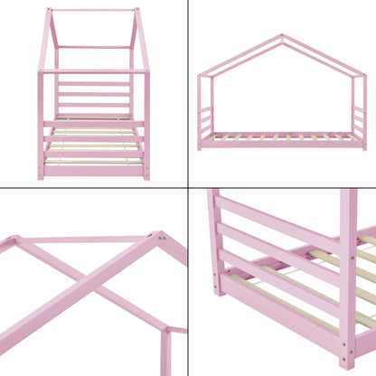 Lit cabane Montessori - 90x200cm - Rose