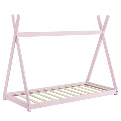 Lit tipi 90x200cm avec matelas Montessori - Rose