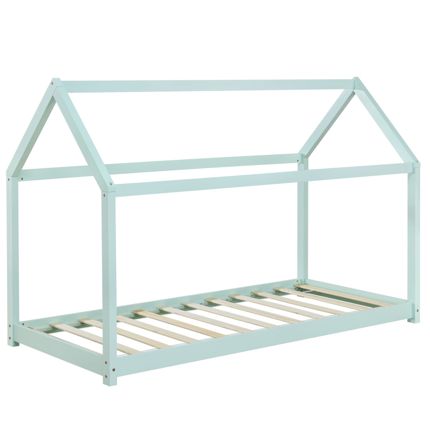 Lit cabane Montessori + matelas - 90x200 cm - Vert