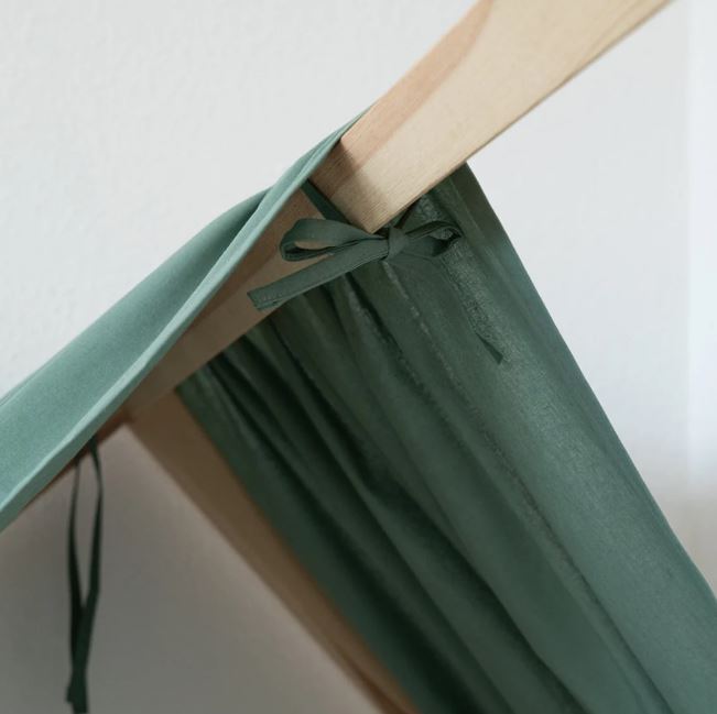 Ciel de lit vert pour lit cabane Kura Ikea