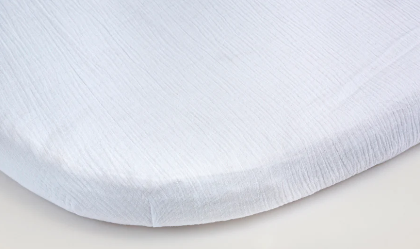 Drap housse double gaze coton BIO - Blanc