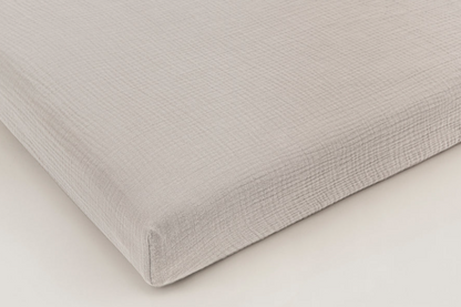 Hoeslaken van biologisch katoenen mousseline bed Frederick en Paul - Grijs - 70x130 cm