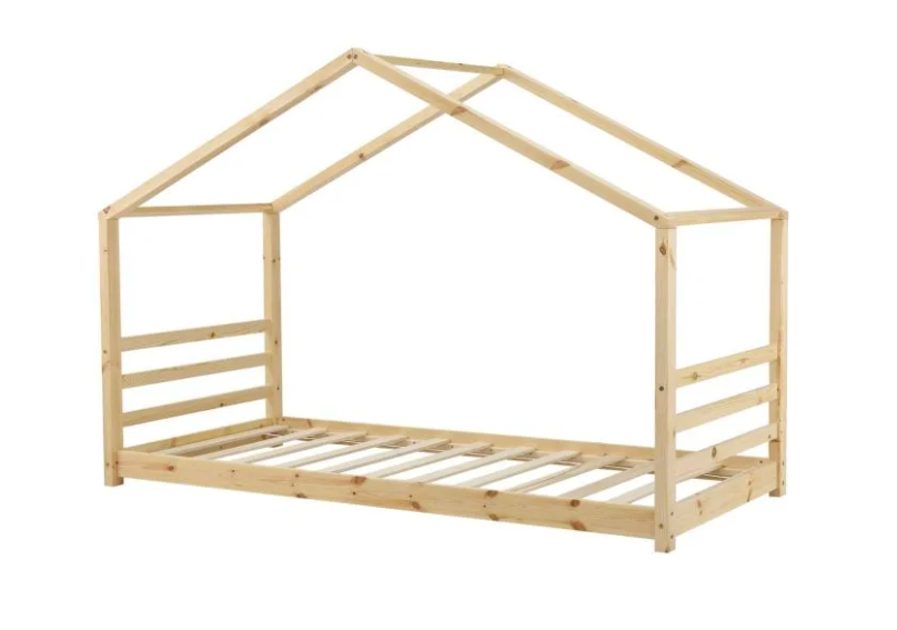 Lit cabane Montessori - 90x200cm - Bois naturel