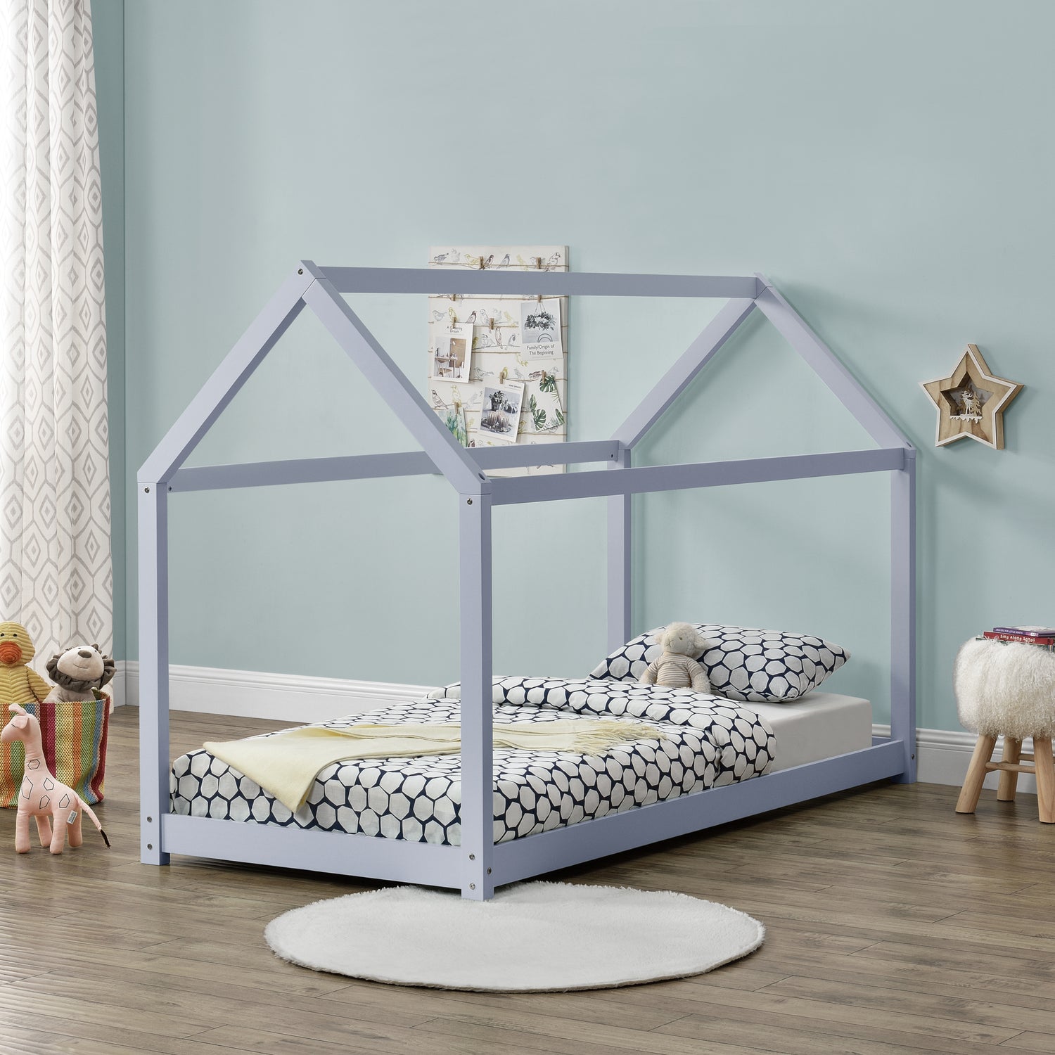 Lit Enfant Design Maison Netstal 200 x 90 cm Gris Clair [en.casa]