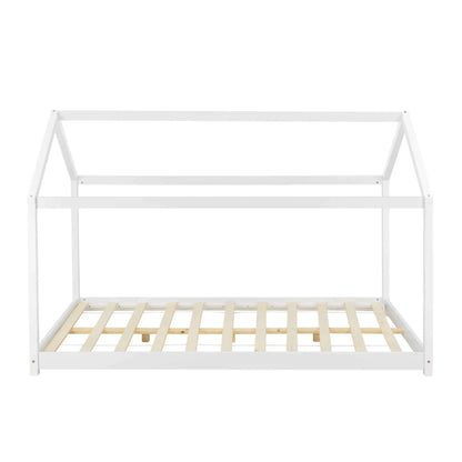 Grand lit cabane Montessori 140x200 cm - Blanc