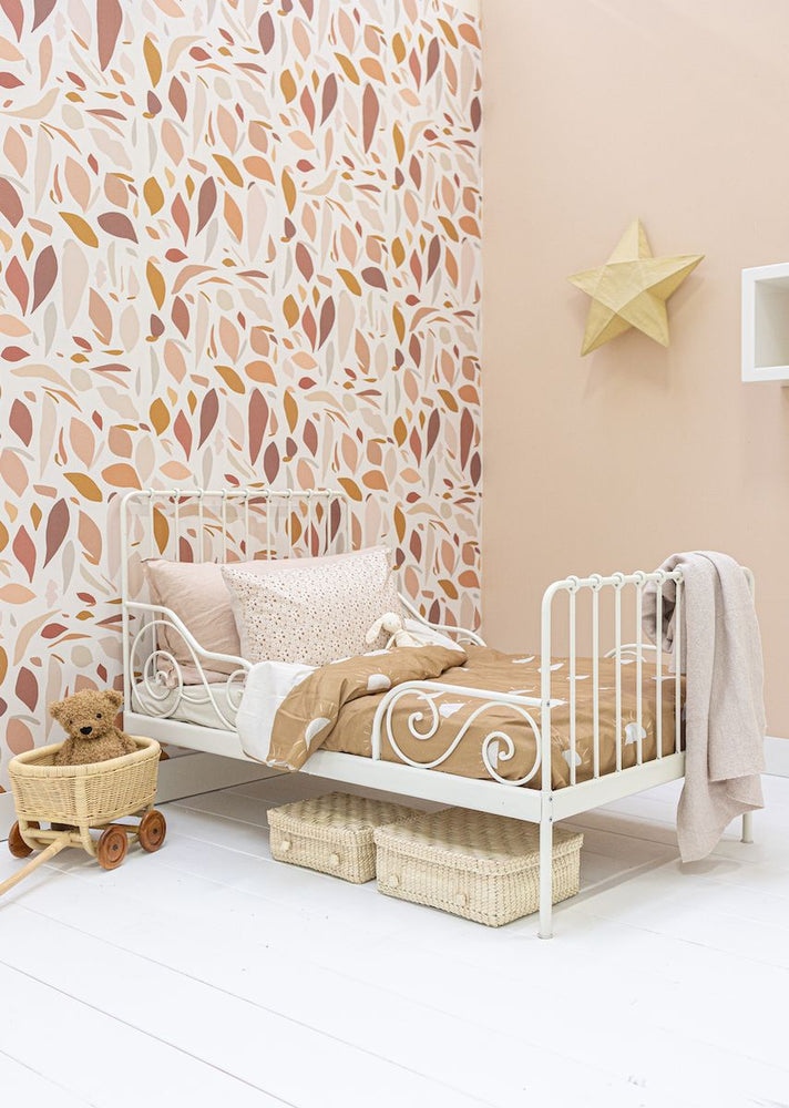 Papier peint chambre enfant motif fruits - Rose, Beige & Terracotta –
