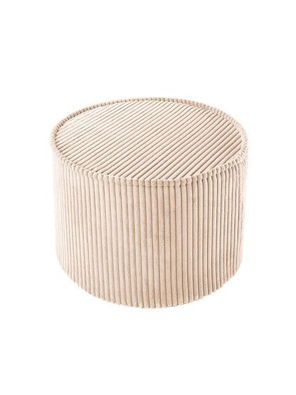 Pouf rond velours Beige