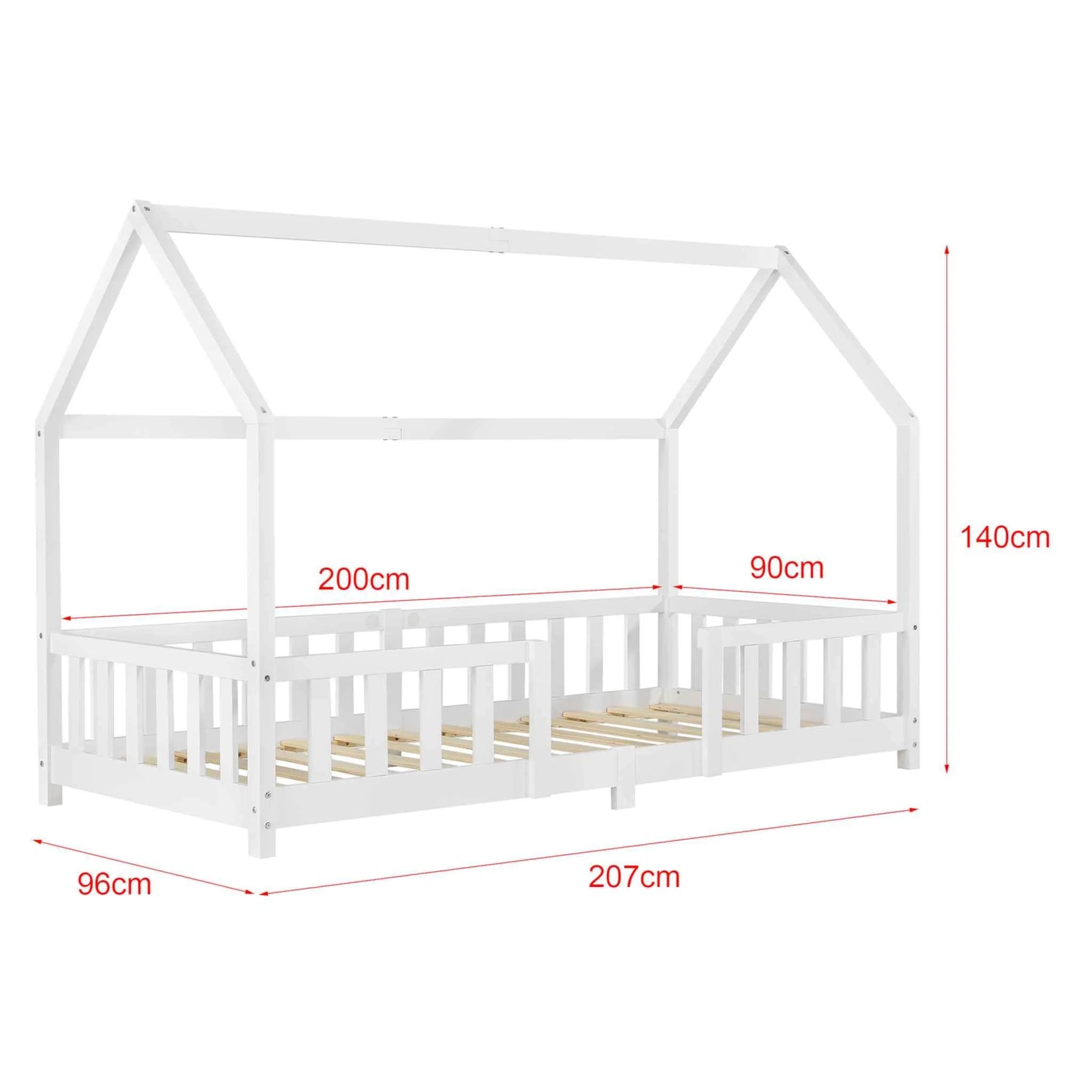 Cabinebed met slagboom - 90x200 cm - Wit