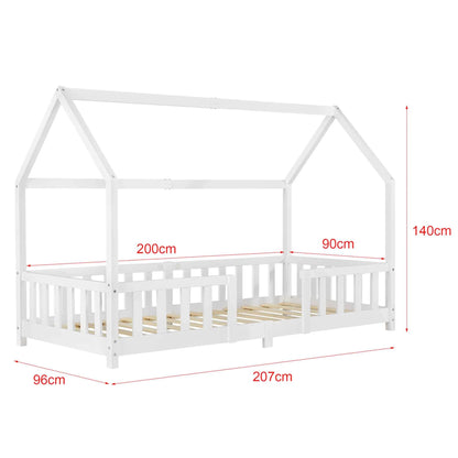 Cabinebed met slagboom - 90x200 cm - Wit